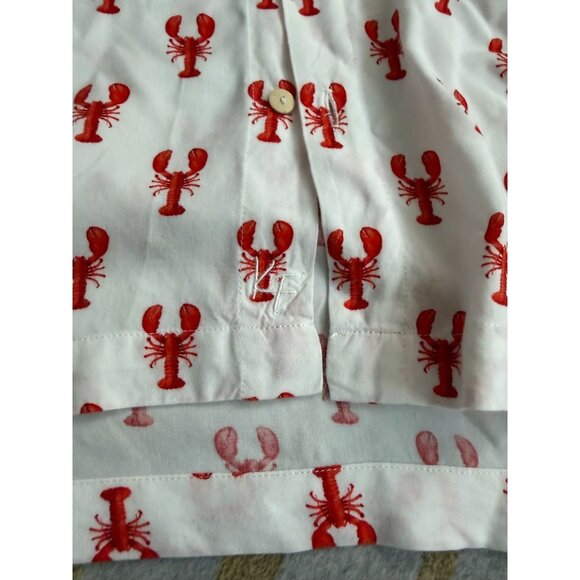 KENNY FLOWERS Limited Edition Lobster Print Short Sleeve Button Down Shirt Size - Picture 6 of 6